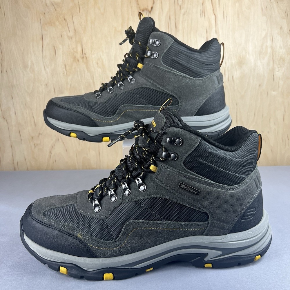 Skechers Men's Hiking Boots Size 13 Gray Waterproof Relaxed Fit 65672 Comfort
